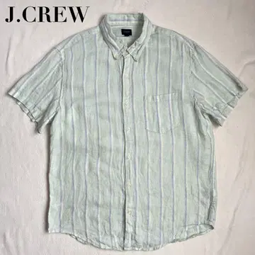 J.CREW 제이크루 반팔 셔츠 린넨 셔츠 L 멀티 스트라이프