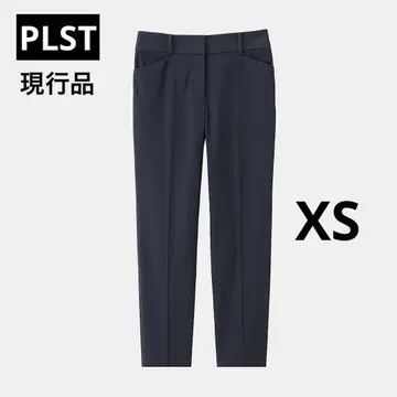 PLUS STYLE 스틱 팬츠 (린넨 블렌드) 블랙 XS