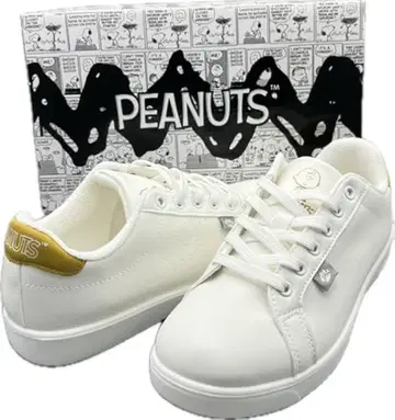 22.5cm PEANUTS 브라운 스니커즈 화이트