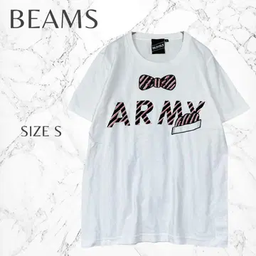 빔즈 ARMY 나비 넥타이 포켓 치프 프린트 반팔 티셔츠 S