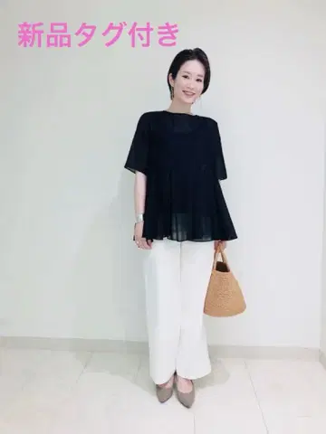 플라스테 코튼 보일 튜닉 블라우스 (반팔)