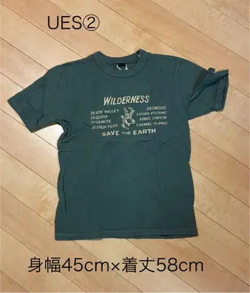 UES 다크 그린 T셔츠 WILDERNESS 사이즈 2