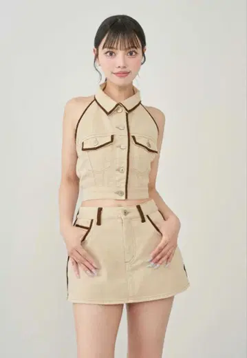Darich 다리치 스웨이드 파이핑 데님 상의