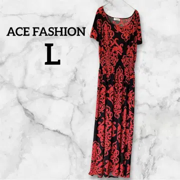 ACE FASHION [ L ] 반팔 원피스 꽃무늬 티셔츠 원피스
