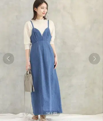&g'aime 앙제 백 컷 데님 원피스