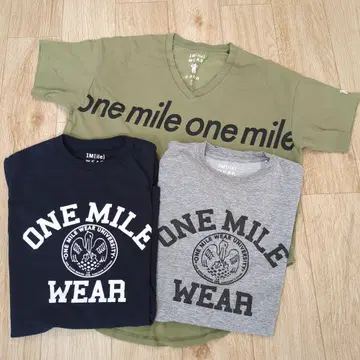 coen 드라이 칼리지 로고 티셔츠 1Mile 3장 세트