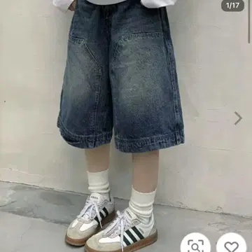 다크 데님 하프 팬츠