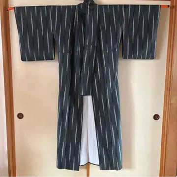홑옷 츠무기 멋 순수 실크 칸도 줄무늬