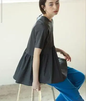 [새상품] 오파크 도트 클립 페플럼 실크 느낌 코튼