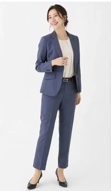 네이비 수트 팬츠 테이퍼드 실루엣 7호