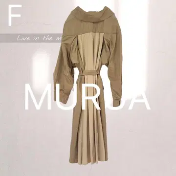 완판! MURUA 무루아 백 플리츠 플레어 코트