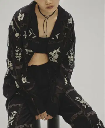 TODAYFUL 자수 패치워크 셔츠
