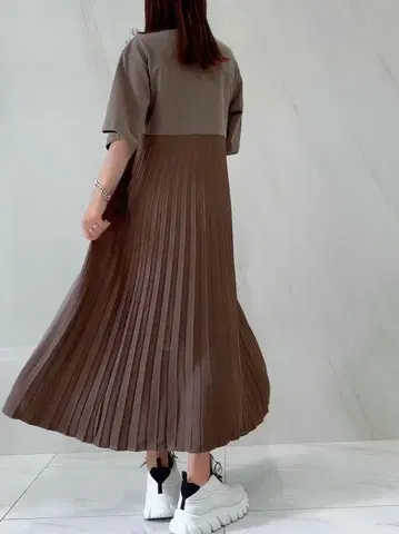가와사키 노조미 Pleats Tshirt 원피스 하프 슬리브