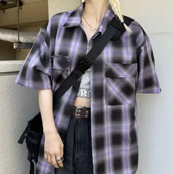 sedacle 집업 옴브레 체크 셔츠 M 우먼