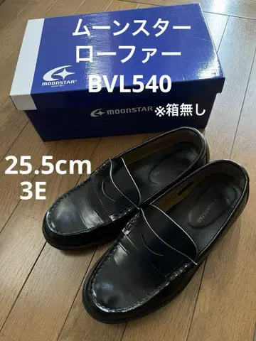 문스타 로퍼 블랙 25.5cm 3E BVL540 통학 출퇴근 인조 가죽