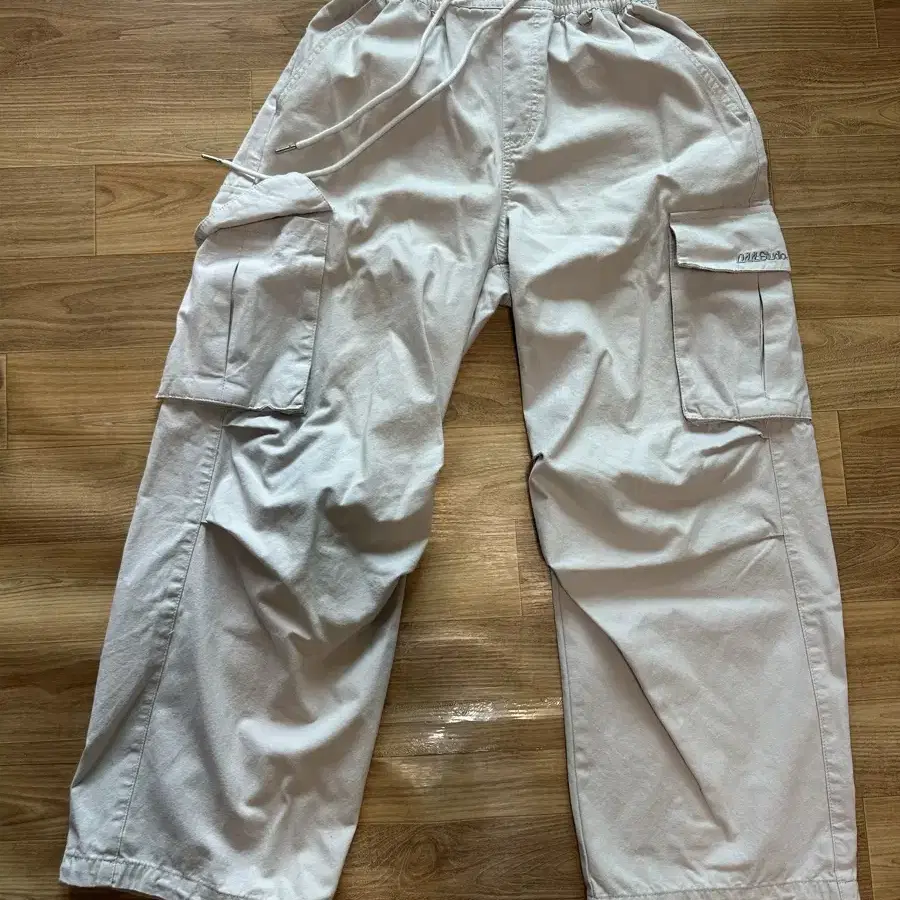 Odd Studio Parachute Washing Wide Cotton Cargo Pants, size M