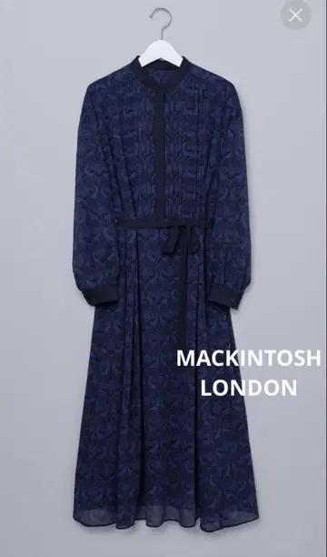 MACKINTOSH LONDON 플라워 프린트 스탠드 카라 원피스 38