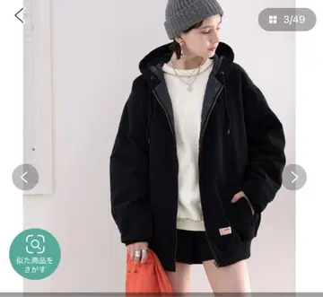 퀼팅 코튼 후드 부착 블루종 블랙