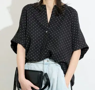 레이온 린넨 노카라 블라우스 저널 스탠다드