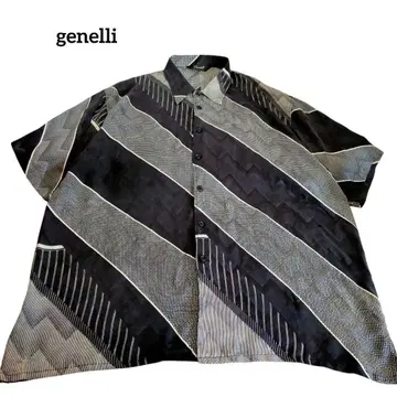 구제 genelli 반팔 셔츠 실크 셔츠 올 패턴 80년대 90년대