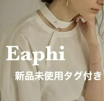 택 포함 새상품 Eaphi 초커 네크 볼륨 블라우스
