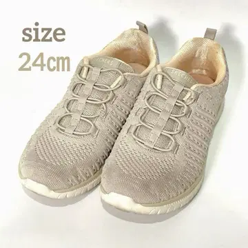 새상품급 스케쳐스 스니커즈 경량 여성용 24cm 그레이 베이지