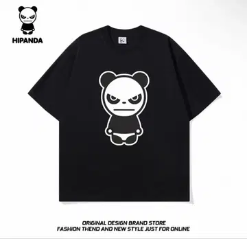 HIPANDA 팬더 프린트 블랙 T셔츠