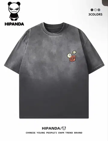HIPANDA 그라데이션 그레이 티셔츠