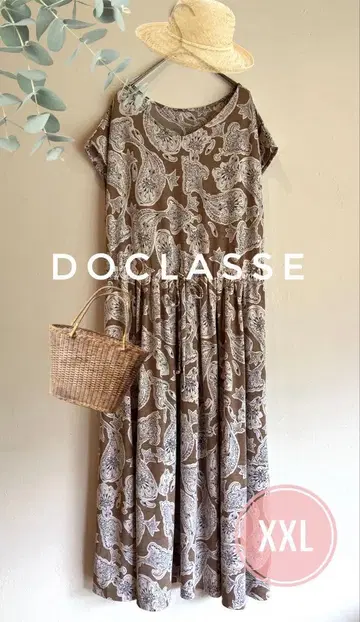 DoCLASSE 롱 원피스 2XL 빅 사이즈 페이즐리 새상품급