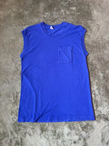 FRUIT OF THE LOOM 포켓 슬리브리스 네이비 XL 90s