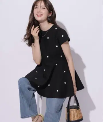Apuweiser-riche 도트 니트 튜닉 S 사이즈