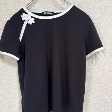 MARY QUANT 반팔 꽃 리본 포함 M 사이즈 블랙