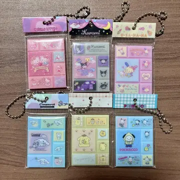 산리오 캐릭터즈 타일 씰 미니어처 참 총 6종 컴프 세트