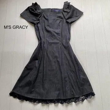 M'S GRACY 숄더 리본 데님 원피스