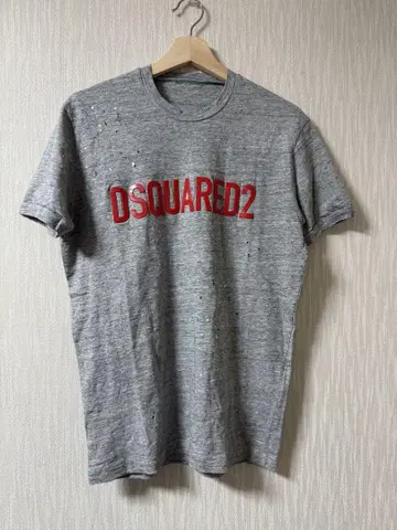 한정품 DSQUARED2 그레이 티셔츠 데미지 가공 170/88A