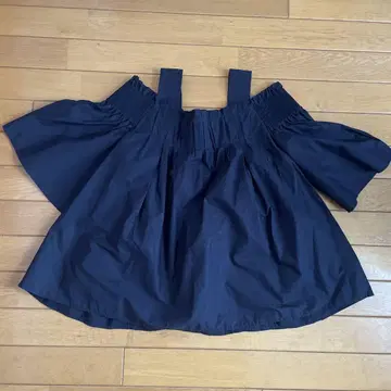 SPICK AND SPAN 오프숄더 코튼 셔츠 네이비