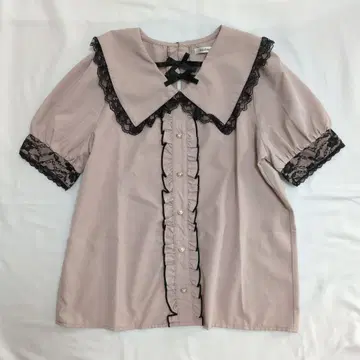 NOEMIE 노에미 블라우스 하트 리본 프릴 핑크
