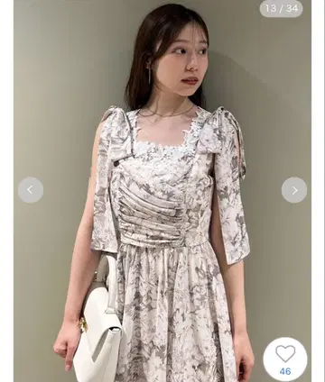 데콜테 레이스 원피스 SNIDEL