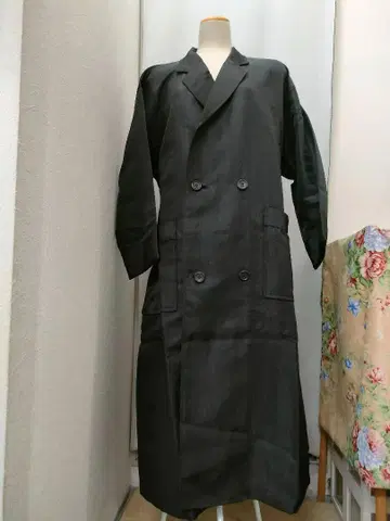 레트로 구제 의류 트렌치코트 블랙 Daueeur