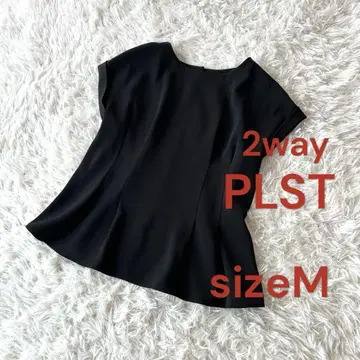 플라스테 펄 버튼 앞뒤 겸용 블라우스 블랙 M