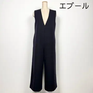 에부르 올인원 네이비 살로펫 V넥 울 ebure