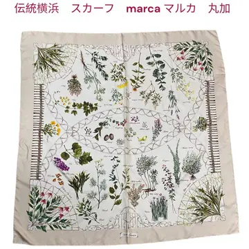 새상품급 전통 요코하마 스카프 marca 말카 마루카 실크 허브 정원