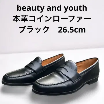 beauty & youth 유나이티드 애로우즈 천연 가죽 로퍼 블랙