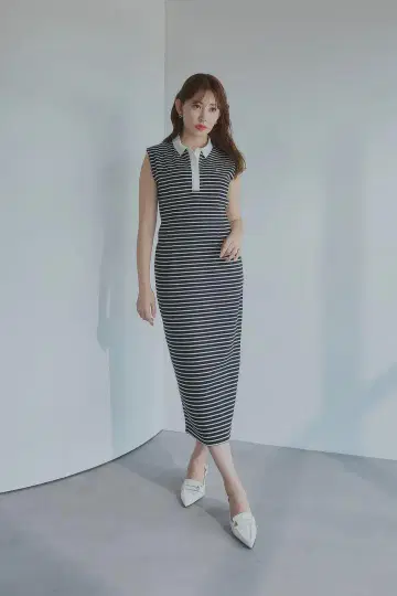 herlipto 프렌치 슬리브 폴로 롱 드레스 M