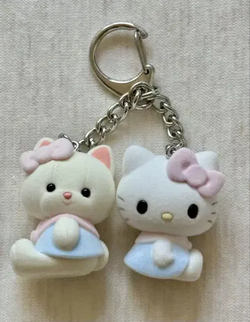 산리오 x 요시토쿠 레트로 컬렉션 키링 (키티 x 크리미 고양이)