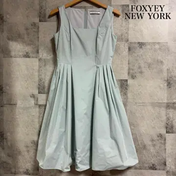 FOXYEY 폭시 프리머스 로즈 원피스 스카이블루 슬리브리스 M364