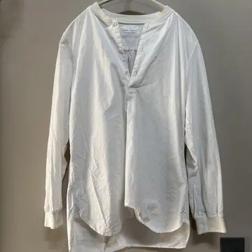 매뉴얼 알파벳 화이트 코튼 긴팔 셔츠