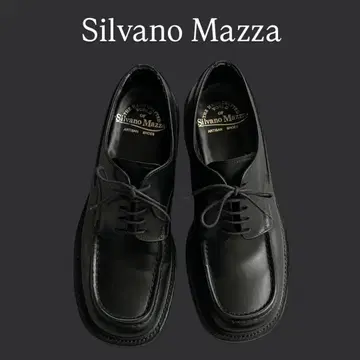 레어 Silvano Mazza 스퀘어토 가죽 신발 블랙 단화