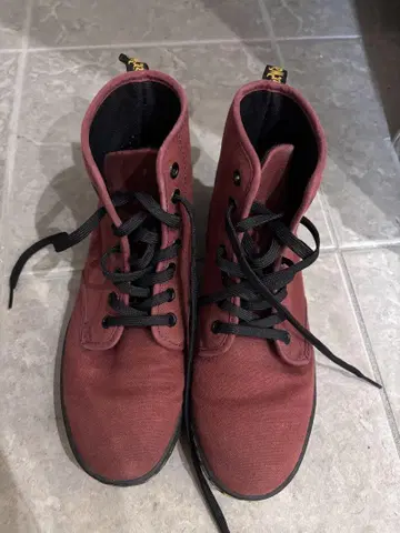 Dr.Martens 닥터마틴 버건디 캔버스 하이컷 부츠