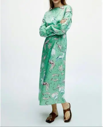 ZARA 자라 별자리 홀로스코프 올 패턴 원피스